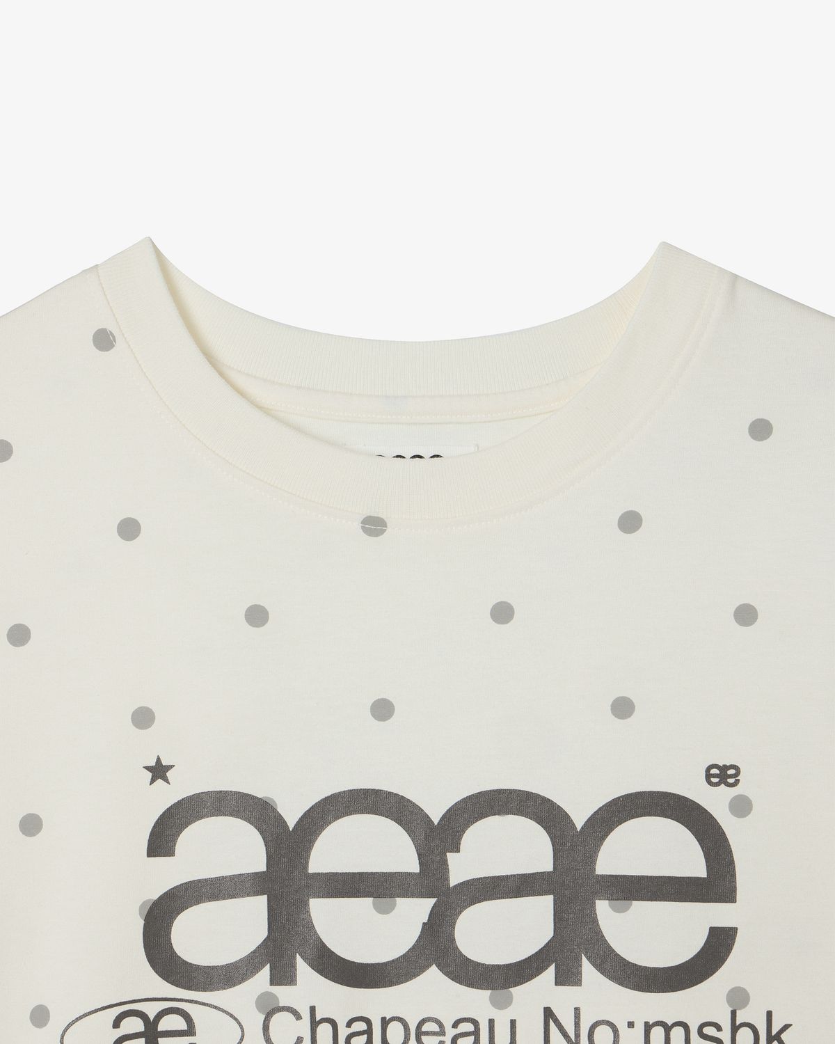 에이이에이이(AEAE) WEB LOGO DOT T-SHIRTS [CREAM]