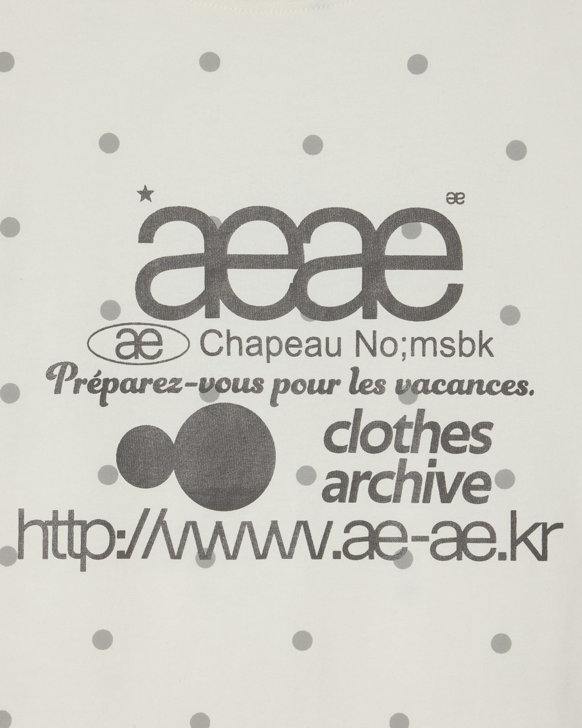 에이이에이이(AEAE) WEB LOGO DOT CROP T-SHIRTS [CREAM]