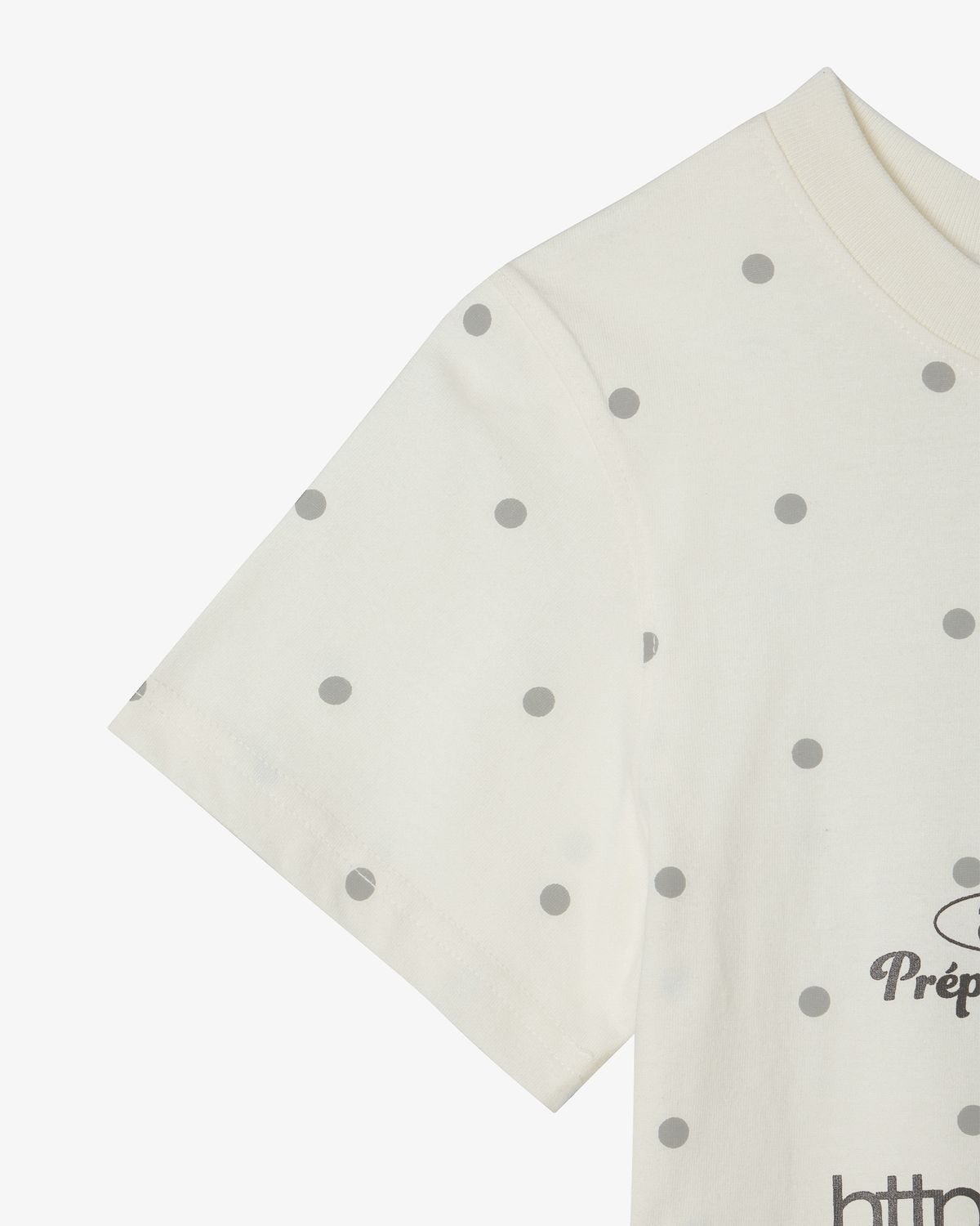 에이이에이이(AEAE) WEB LOGO DOT CROP T-SHIRTS [CREAM]