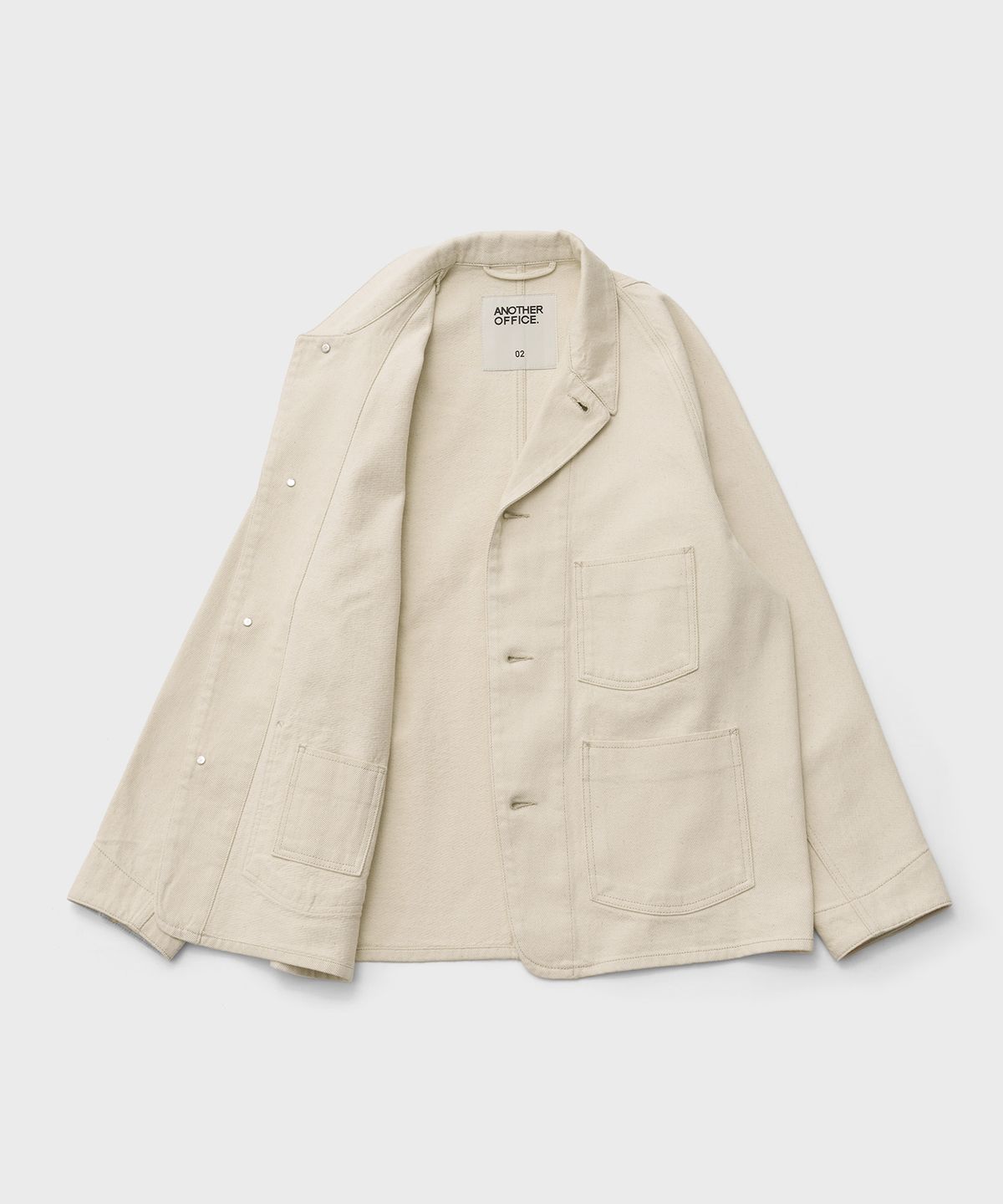 어나더 오피스(ANOTHER OFFICE) Italian Denim Coverall Jacket (Ecru)