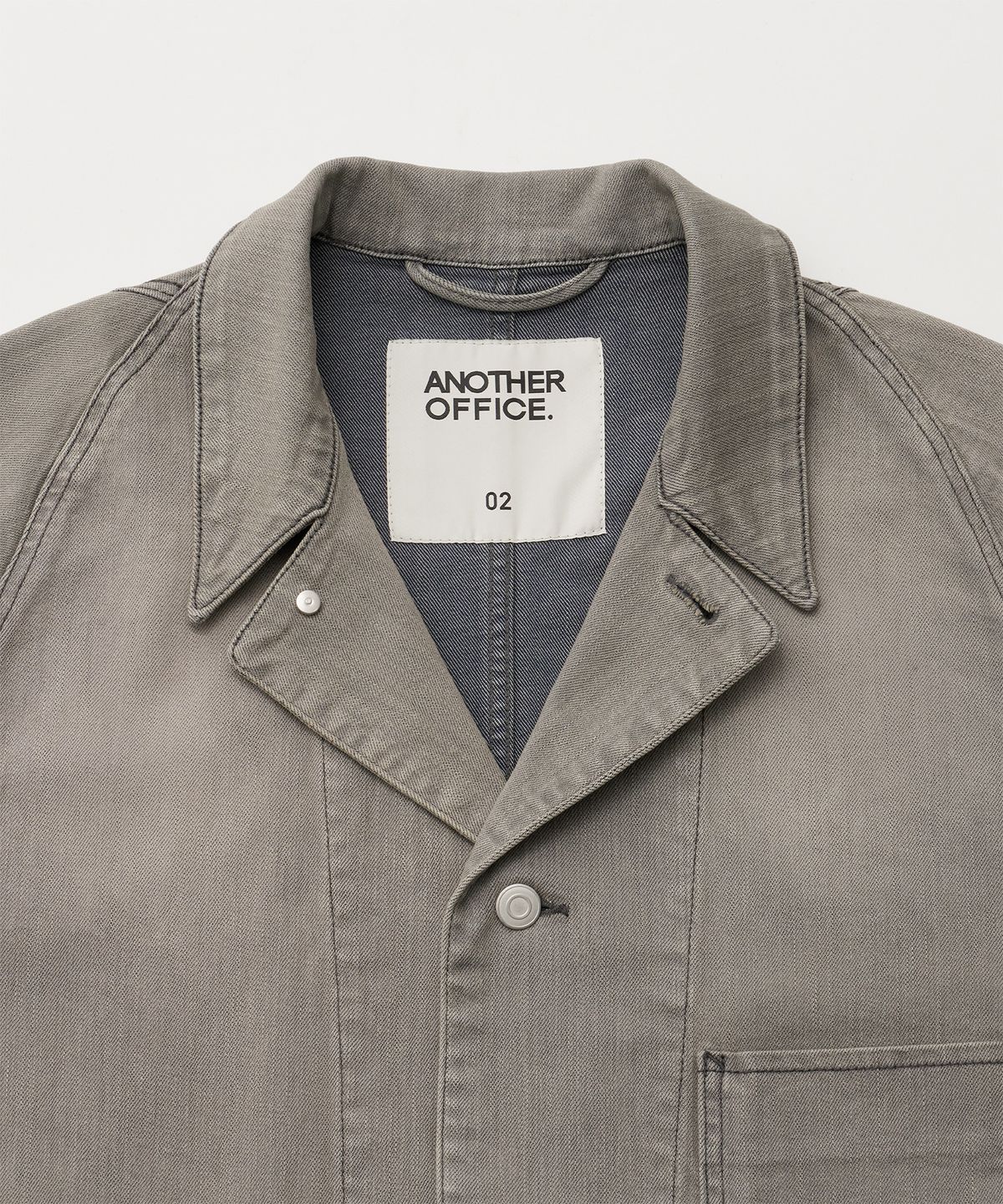 어나더 오피스(ANOTHER OFFICE) Italian Denim Coverall Jacket (Faded Gray)