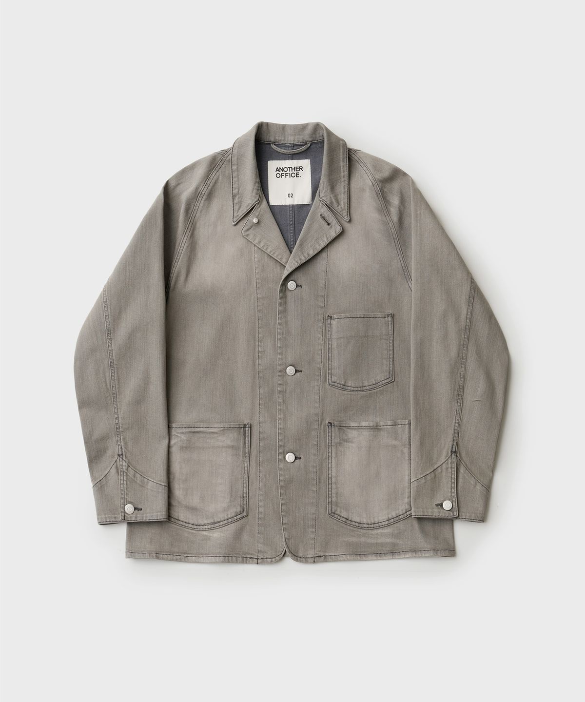 어나더 오피스(ANOTHER OFFICE) Italian Denim Coverall Jacket (Faded Gray)