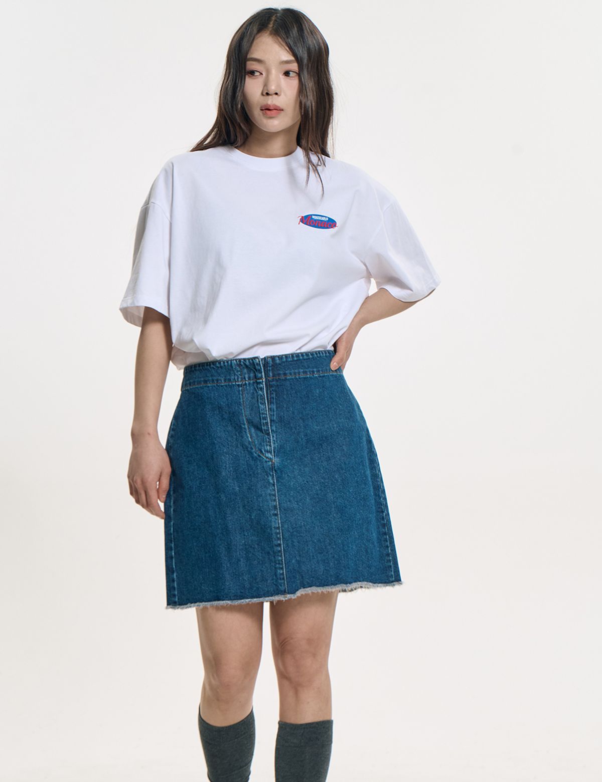 클레버필드(CLEVER FIELD) 스포티 모나코 오버핏 티셔츠_화이트