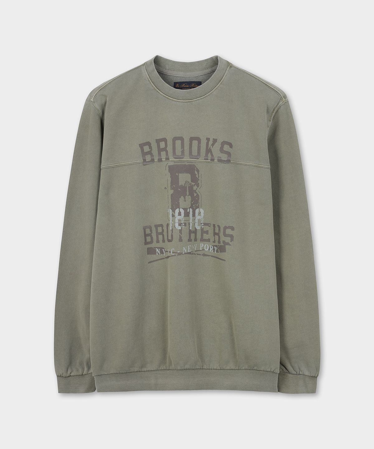 브룩스 브라더스(BROOKS BROTHERS) [Heritage] 가먼트다잉 스웨트셔츠 (카키) (BBNPMB151A2FS)