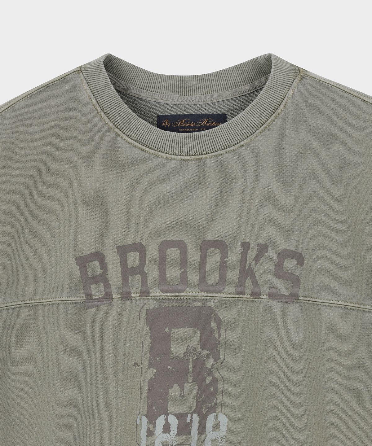 브룩스 브라더스(BROOKS BROTHERS) [Heritage] 가먼트다잉 스웨트셔츠 (카키) (BBNPMB151A2FS)