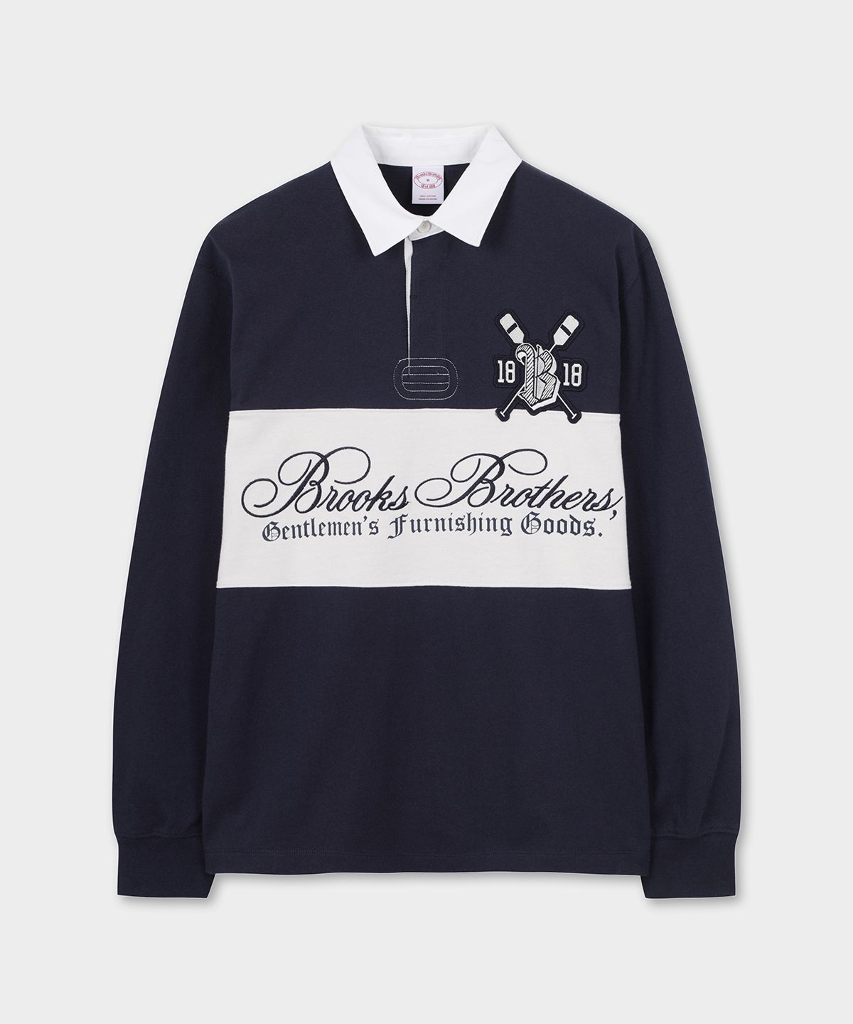 브룩스 브라더스(BROOKS BROTHERS) [Heritage] 블럭킹 럭비셔츠 (네이비) (BBNTMB152AQFS)
