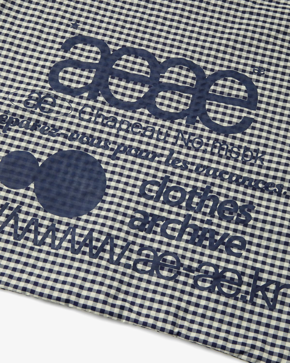 에이이에이이(AEAE) WEB LOGO CHECK GYM SACK [BLUE]