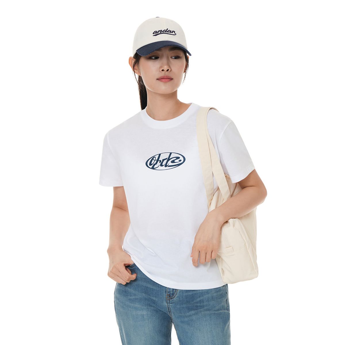 안다르(ANDAR) 데님 로고 볼캡