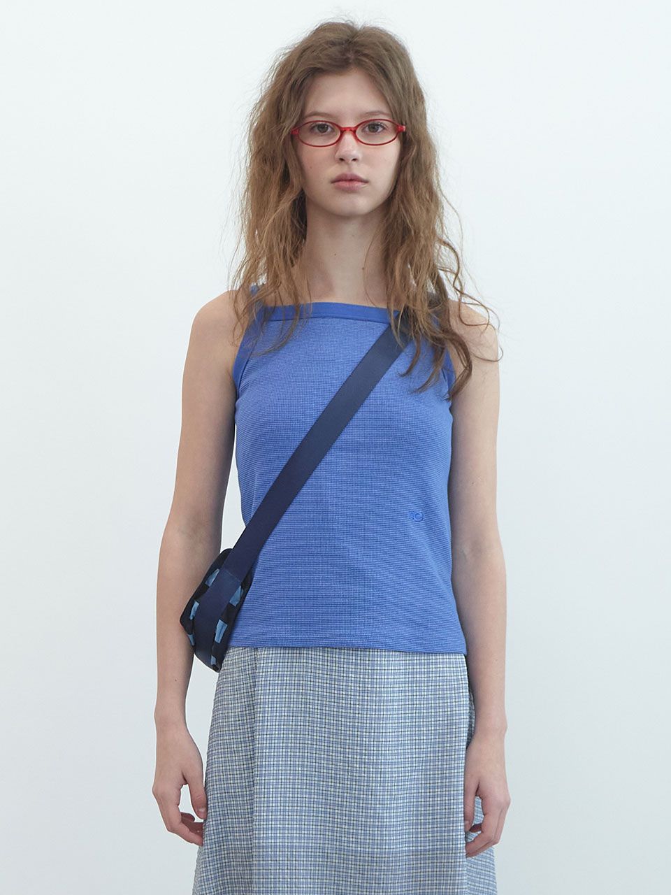 MUSINSA公式 | ENZO BLUES Striped Crossbody Bag (Blue)