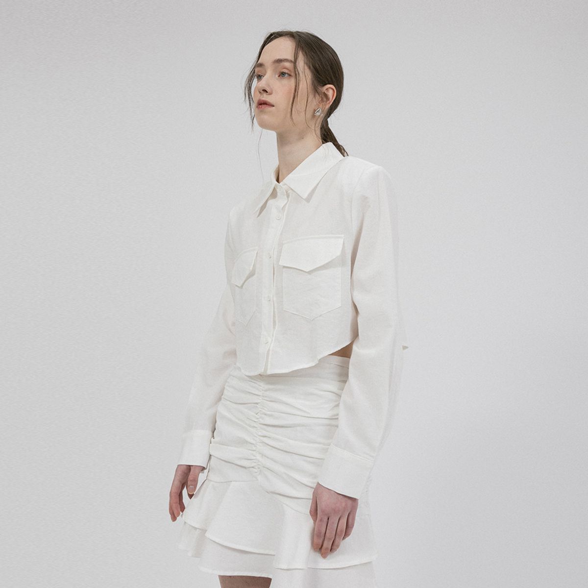 웬스데이딜라잇(WEDNESDAY DELIGHT) WD_Literary blouse and skirt set_WHITE