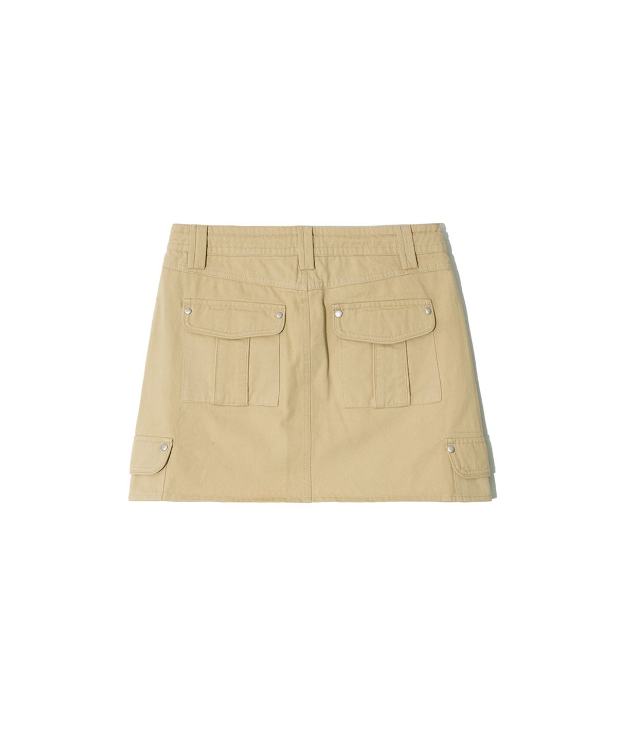 렌세(RENSE) Piping Fake Cargo Mini Skirt Beige