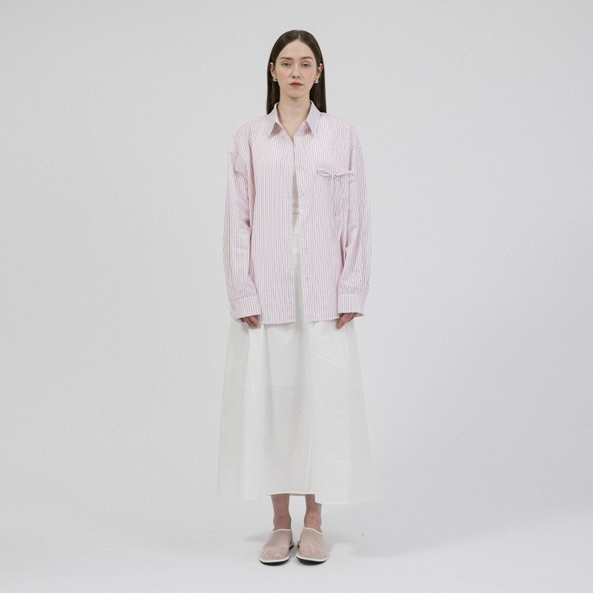 웬스데이딜라잇(WEDNESDAY DELIGHT) WD_Vertical pattern bow blouse_PINK