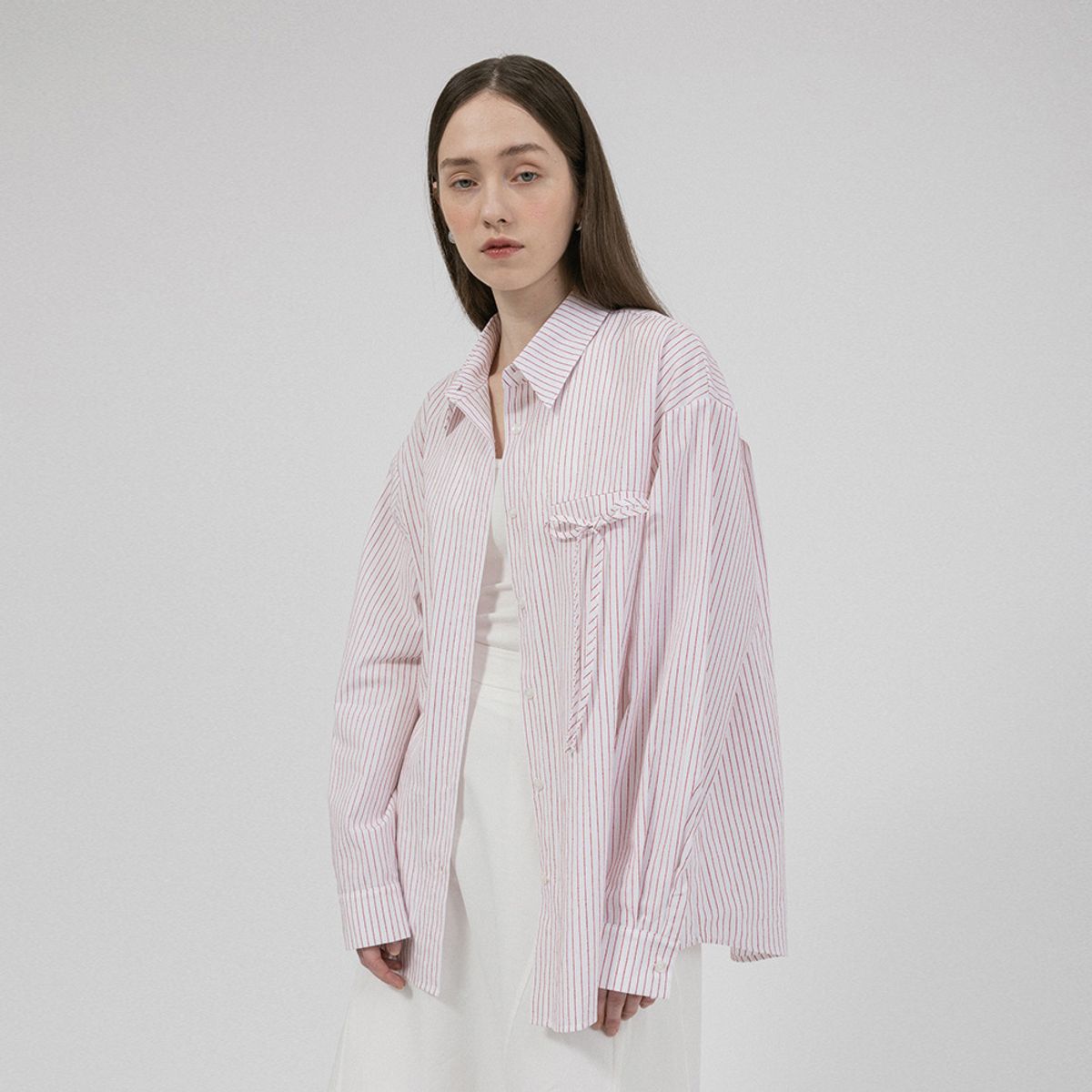 웬스데이딜라잇(WEDNESDAY DELIGHT) WD_Vertical pattern bow blouse_PINK