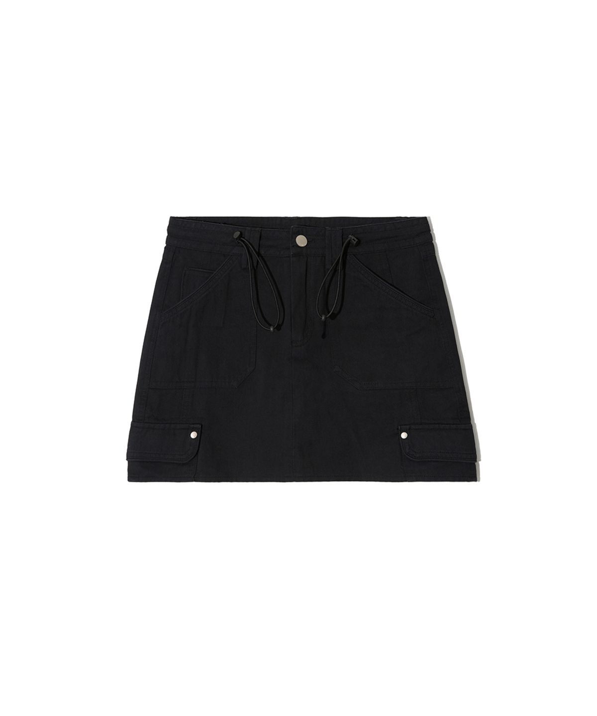 렌세(RENSE) Piping Fake Cargo Mini Skirt Black