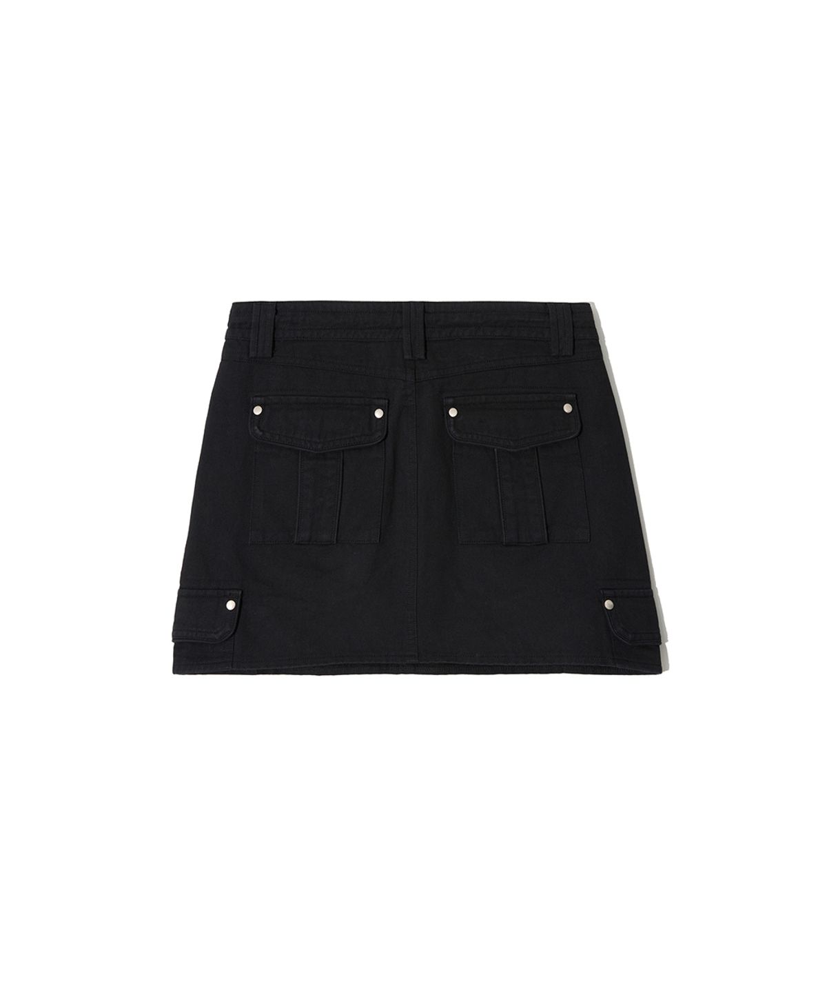 렌세(RENSE) Piping Fake Cargo Mini Skirt Black