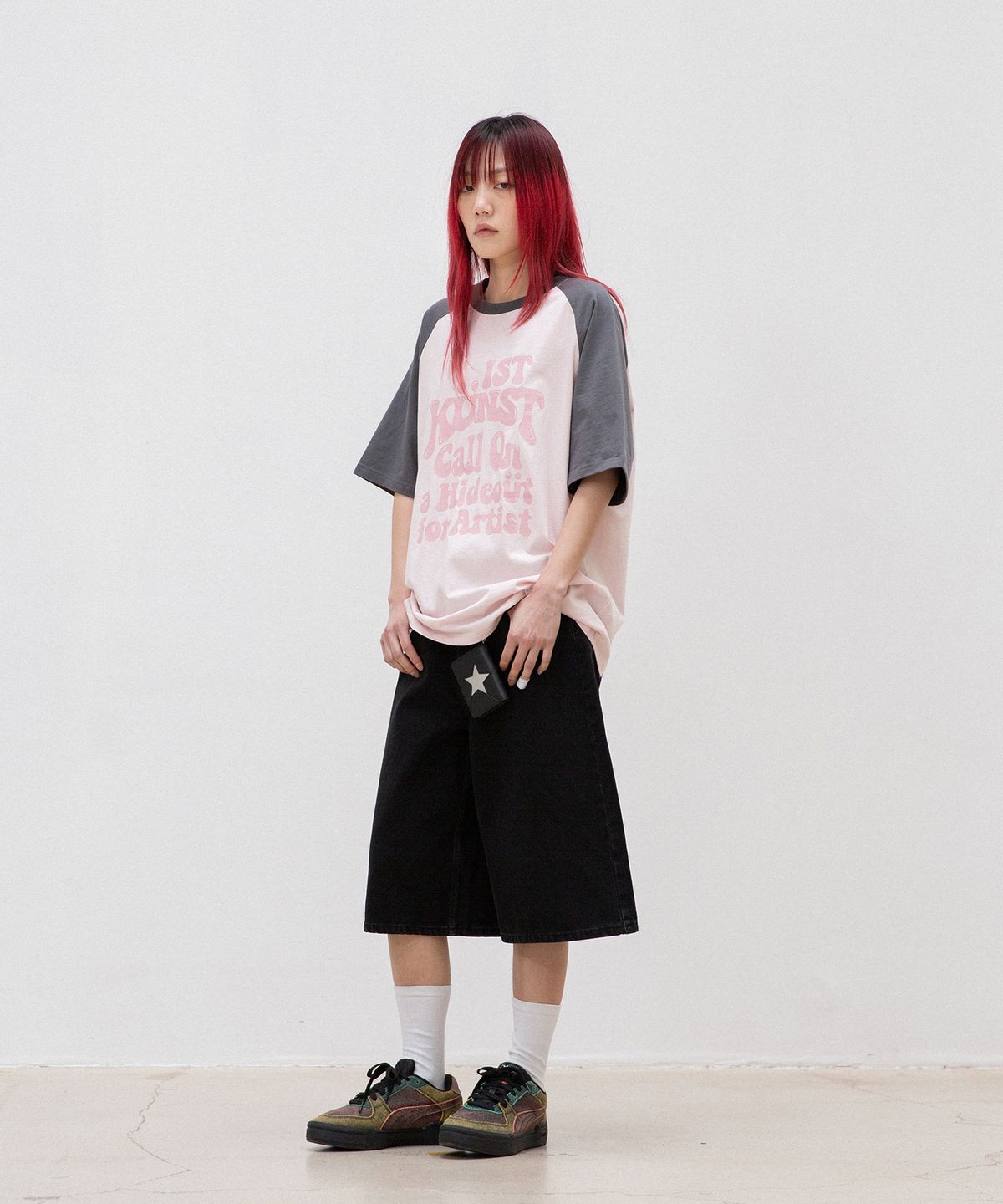 이스트쿤스트(ISTKUNST) HIDEOUT RAGLAN TEE_PINK(IK2EMMT503A)