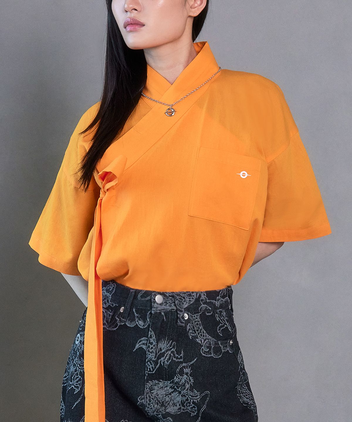 티엠쓰리(TM3) 여름 팔레트 한복 반팔셔츠 오렌지