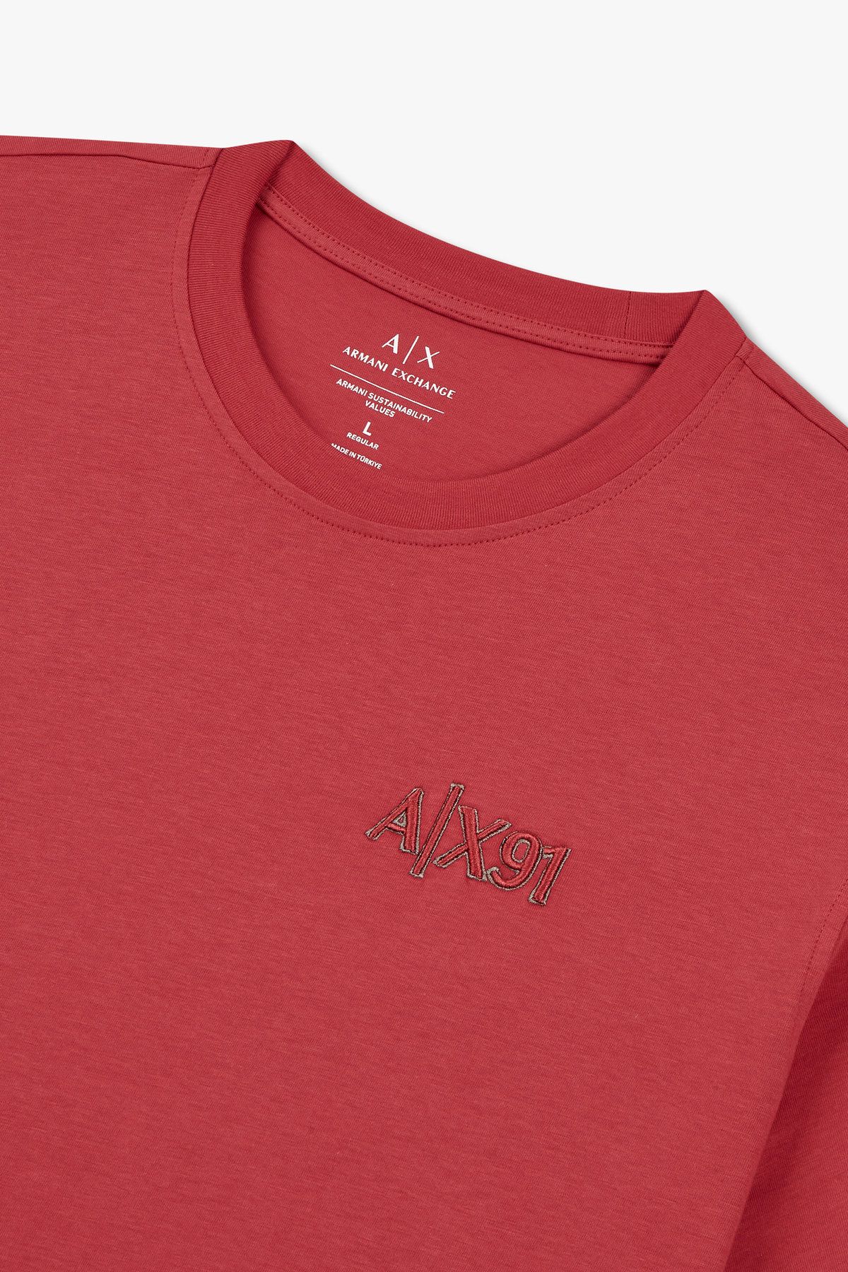 아르마니 익스체인지(ARMANI EXCHANGE) 남성 AX91 엠브로이더리 티셔츠_레드 A415130035