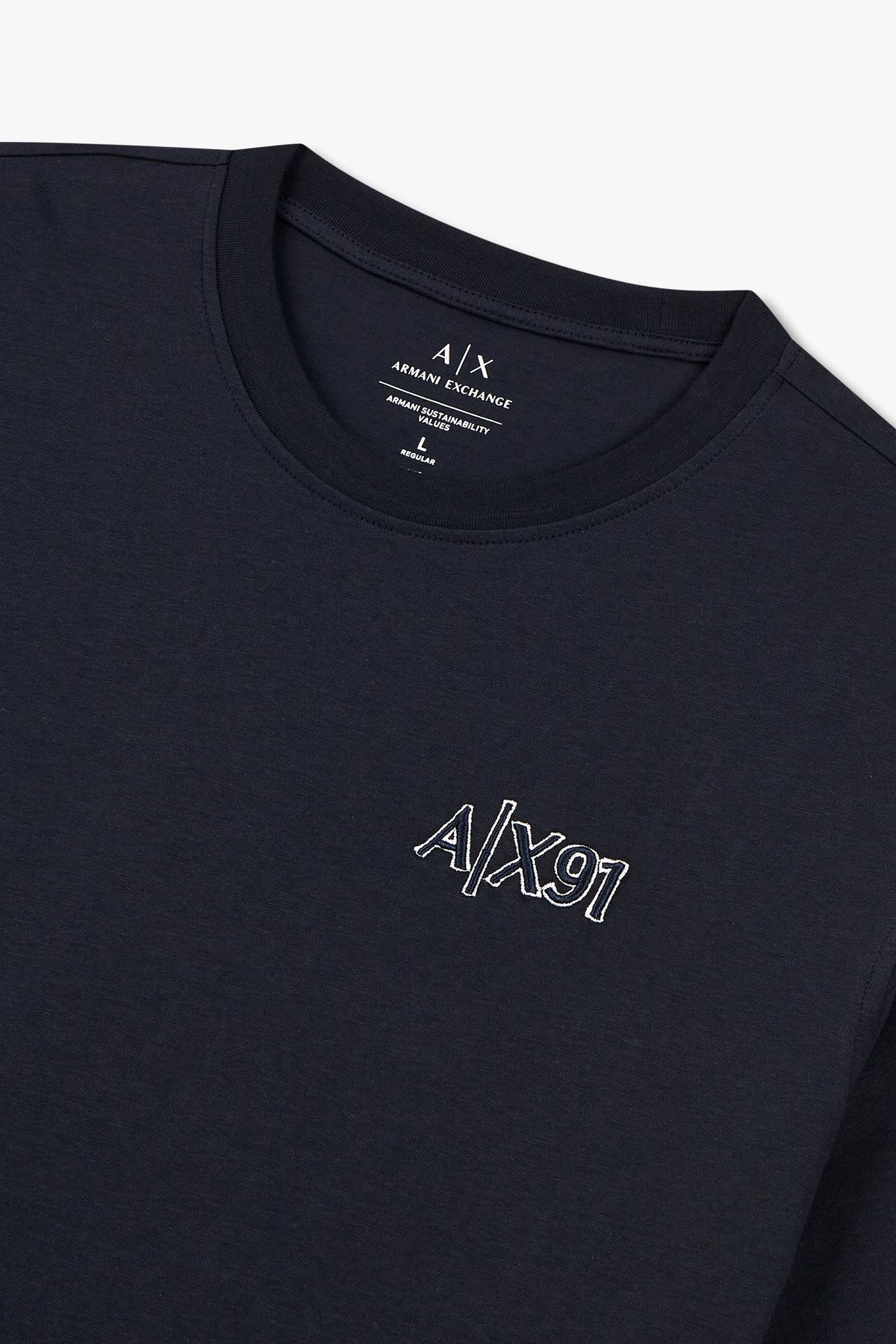 아르마니 익스체인지(ARMANI EXCHANGE) 남성 AX91 엠브로이더리 티셔츠_다크 네이비 A415130036