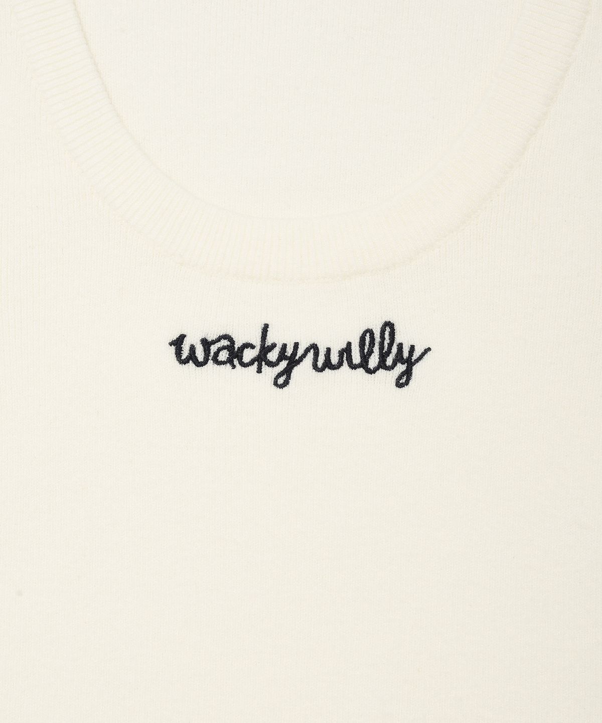 와키윌리(WACKY WILLY) 우먼스 슬리브리스 니트 화이트