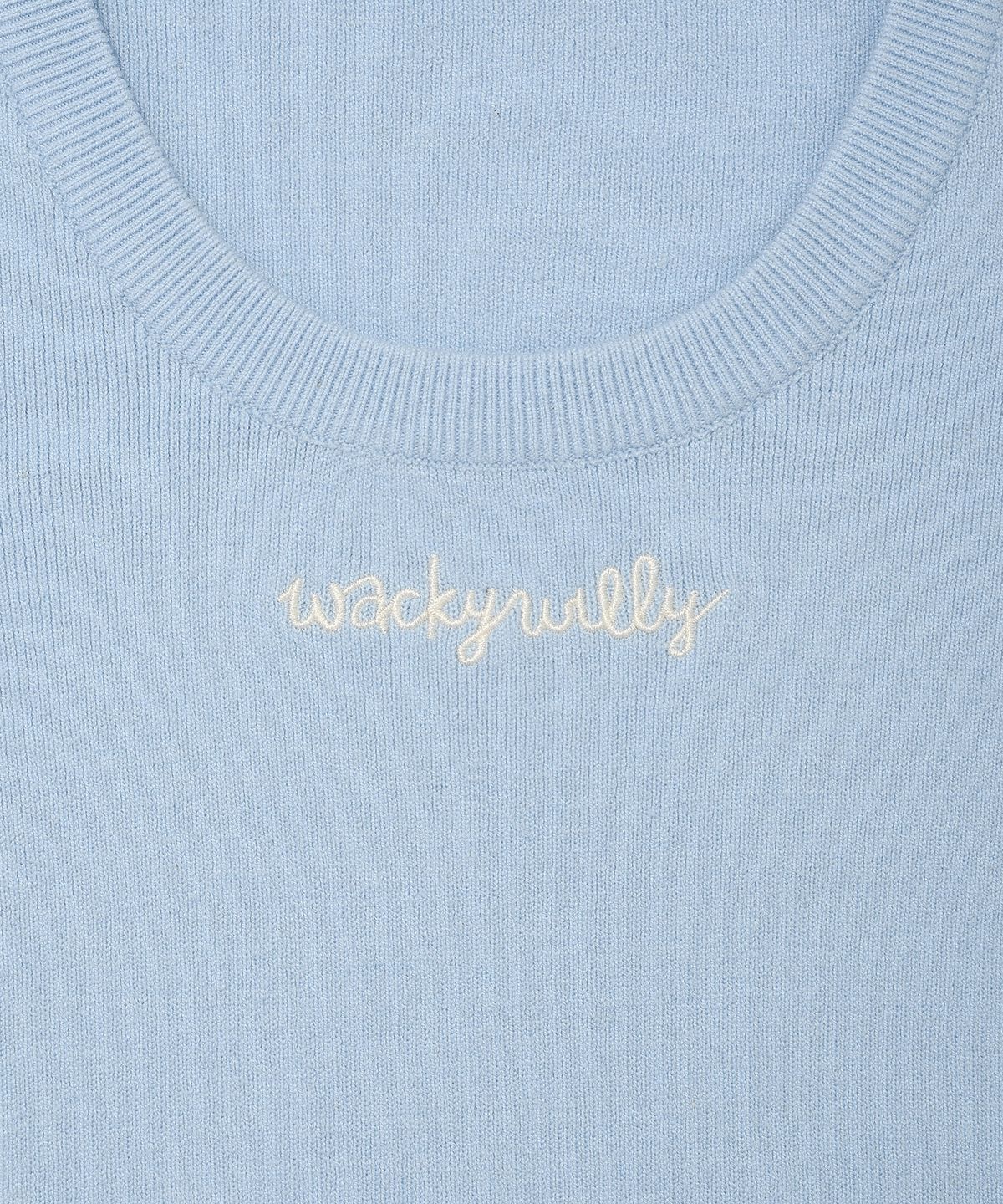 와키윌리(WACKY WILLY) 우먼스 슬리브리스 니트 스카이블루
