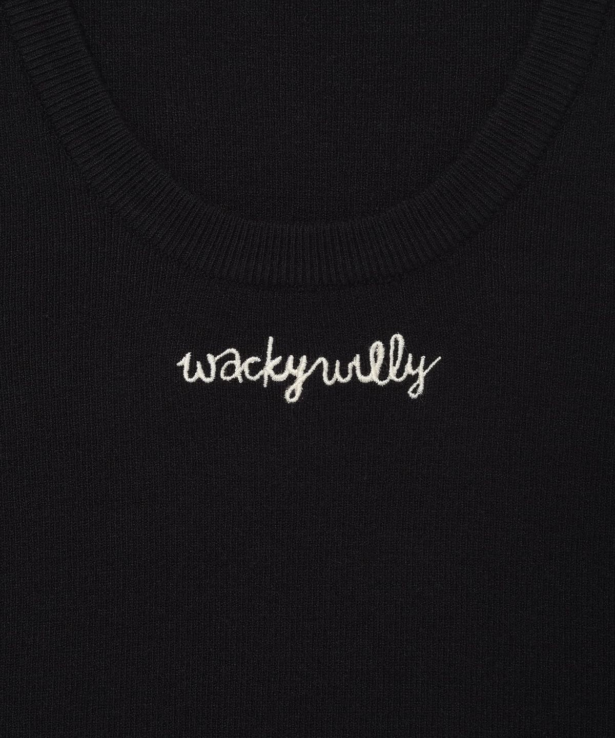 와키윌리(WACKY WILLY) 우먼스 슬리브리스 니트 다크네이비