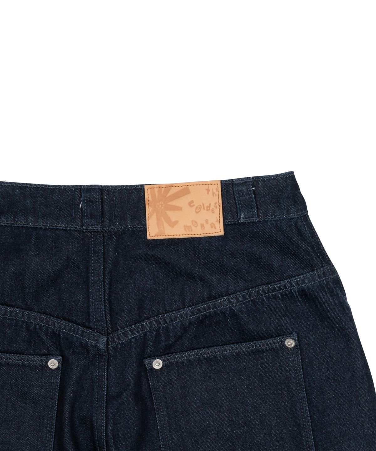 더콜디스트모먼트(THE COLDEST MOMENT) TCM curved raw denim pants (blue)