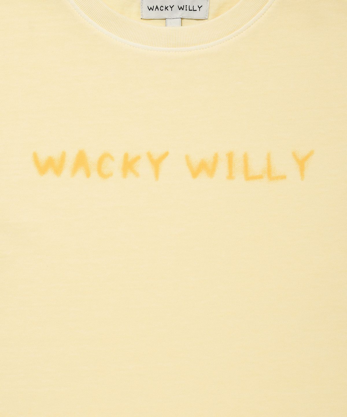와키윌리(WACKY WILLY) 우먼스 피그먼트 세미크롭 반팔티셔츠 옐로우