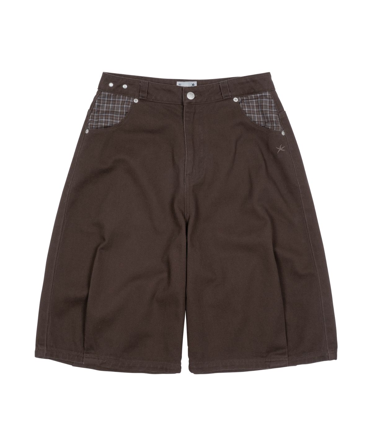 더콜디스트모먼트(THE COLDEST MOMENT) TCM check pocket half pants (brown)