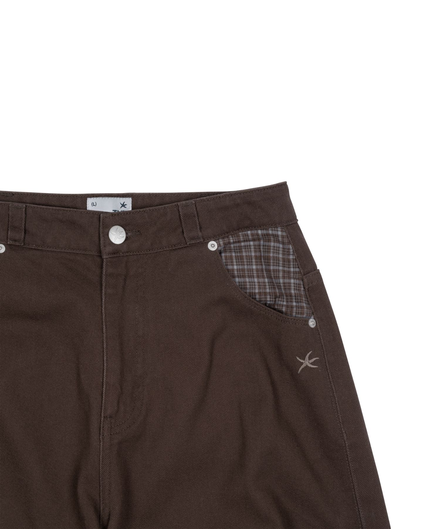韓国トレンド[THE COLDEST MOMENT] TCM CHECK POCKET HALF PANTS MUSINSA | THE COLDEST MOMENT TCM check pocket half pants (brown)