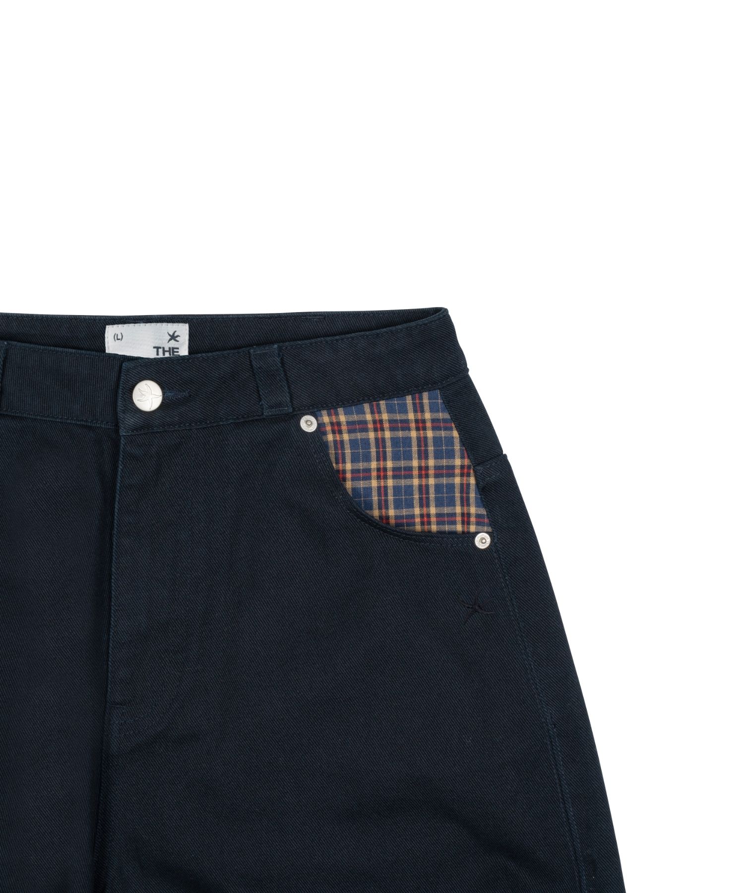 MUSINSA | THE COLDEST MOMENT TCM check pocket half pants (navy)