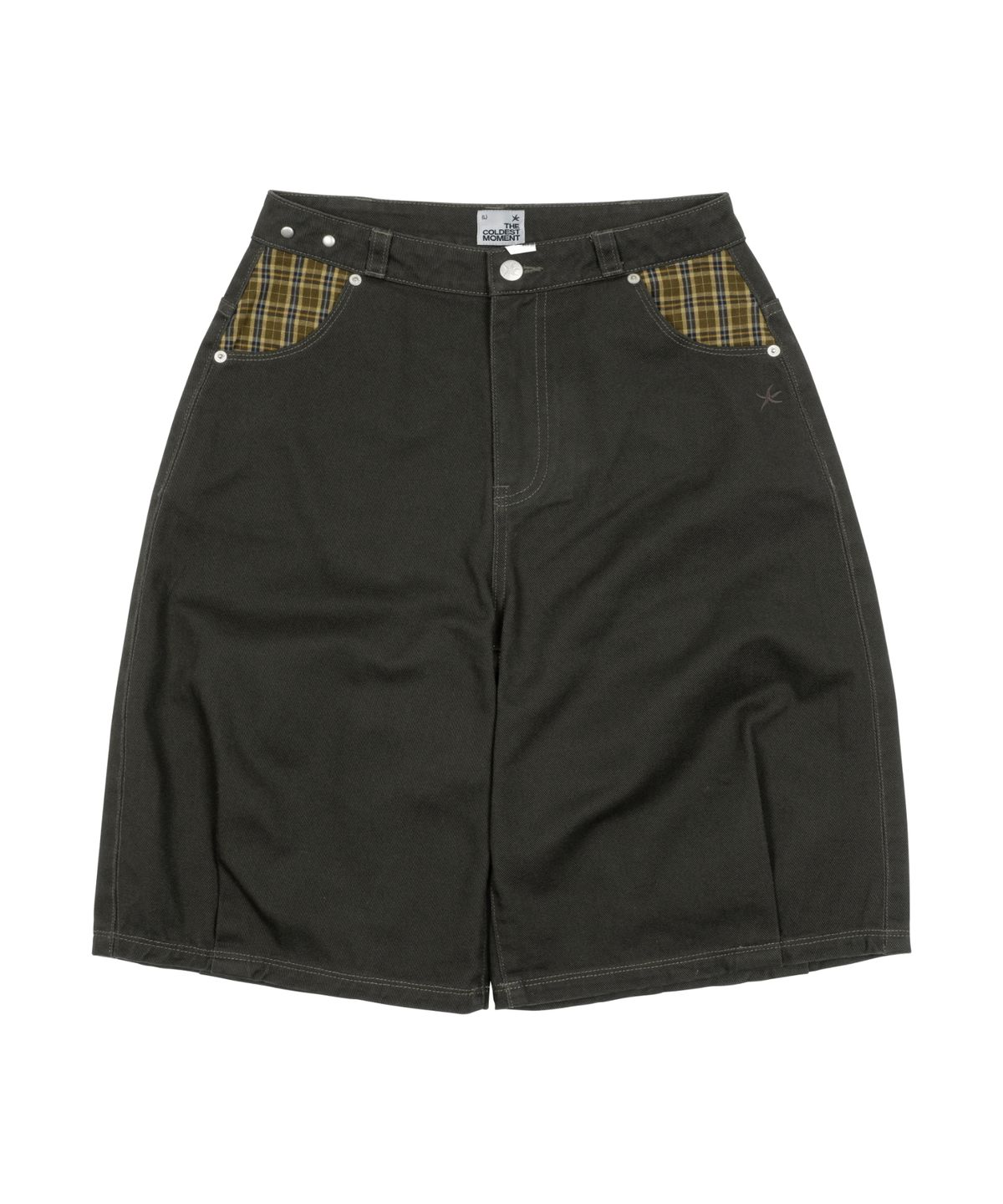 더콜디스트모먼트(THE COLDEST MOMENT) TCM check pocket half pants (charcoal)