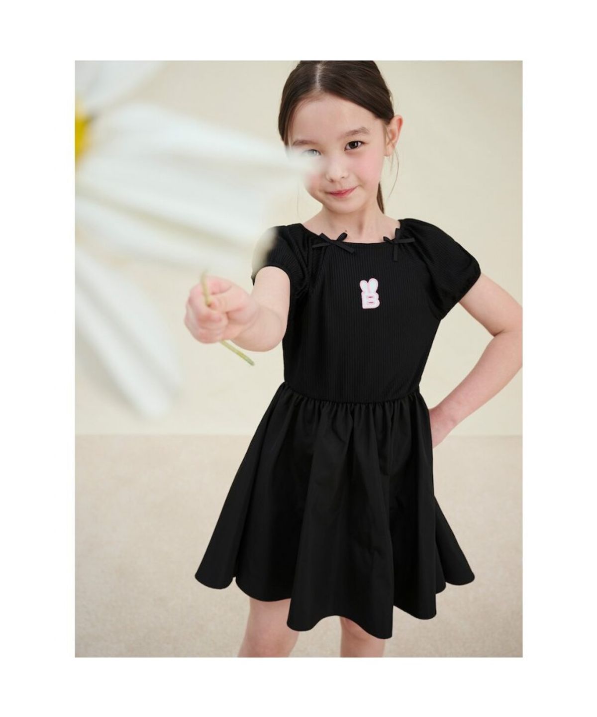 빈폴 키즈(BEANPOLE KIDS) 러블리 골지 화섬 믹스원피스  블랙 (BI5371G065)