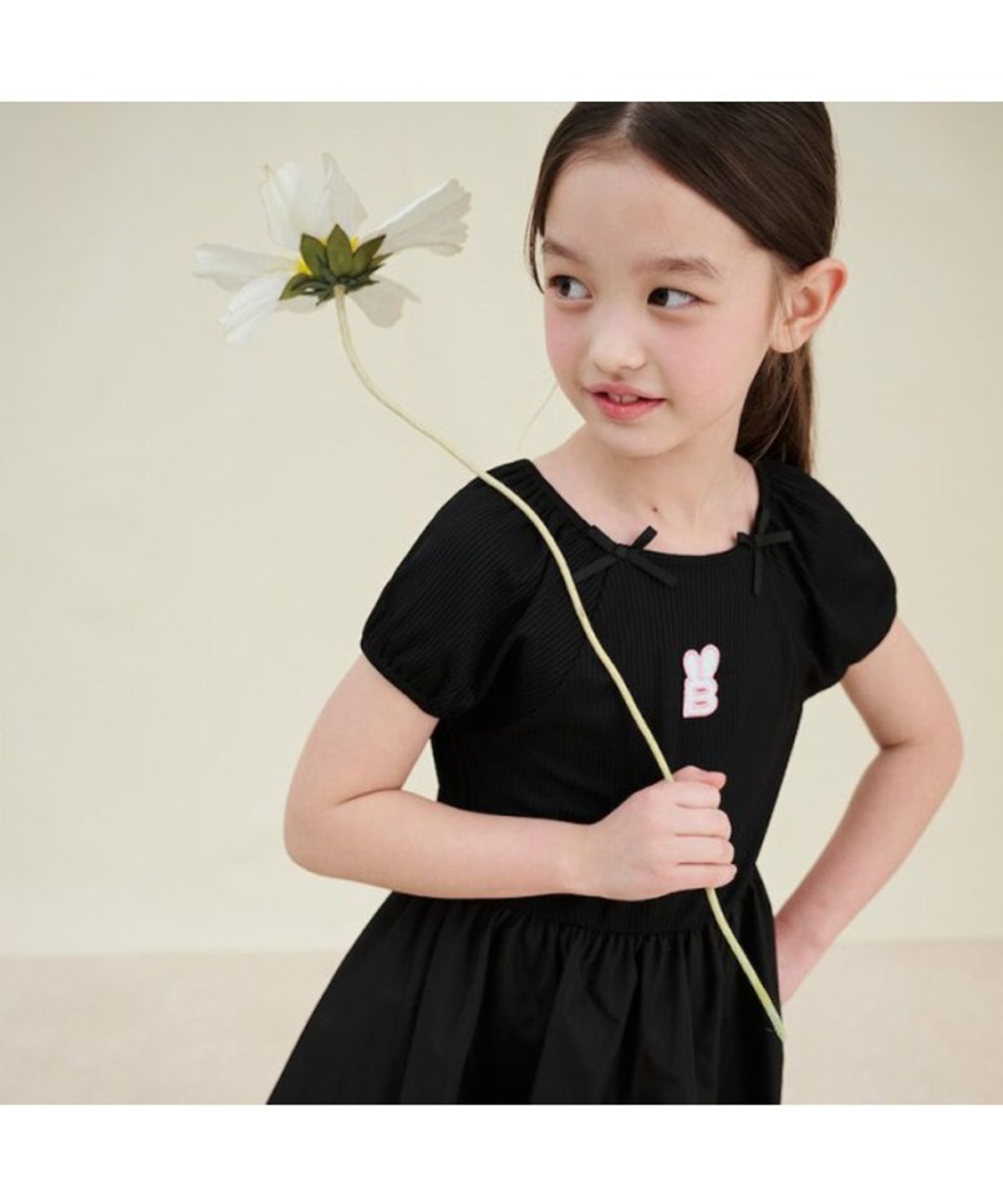 빈폴 키즈(BEANPOLE KIDS) 러블리 골지 화섬 믹스원피스  블랙 (BI5371G065)