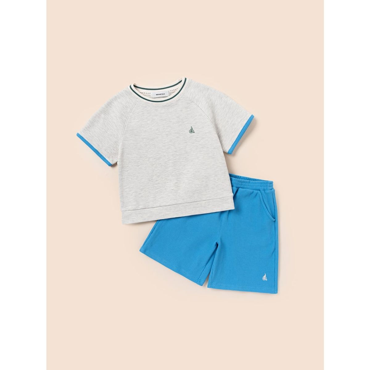 빈폴 키즈(BEANPOLE KIDS) 와플 반팔 티셔츠 반바지 상하세트  베이지 (BI5342U07A)