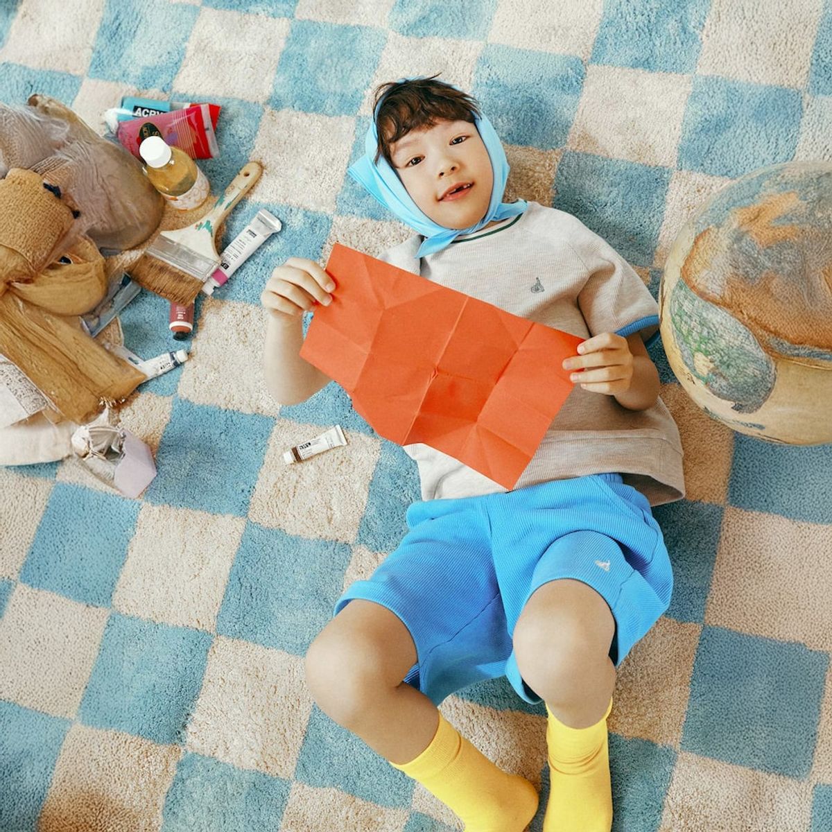 빈폴 키즈(BEANPOLE KIDS) 와플 반팔 티셔츠 반바지 상하세트  베이지 (BI5342U07A)
