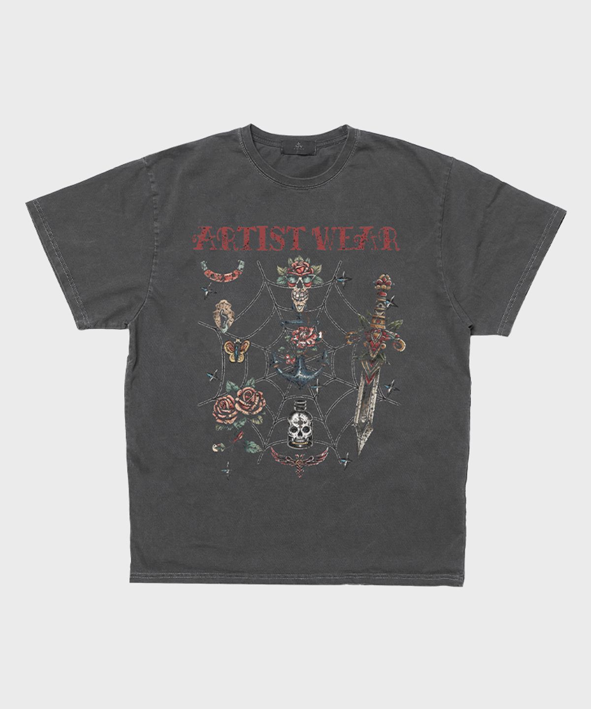 아티스트웨어(ARTISTWEAR) [ATW] 빈티지스쿨 피그먼트 반팔티