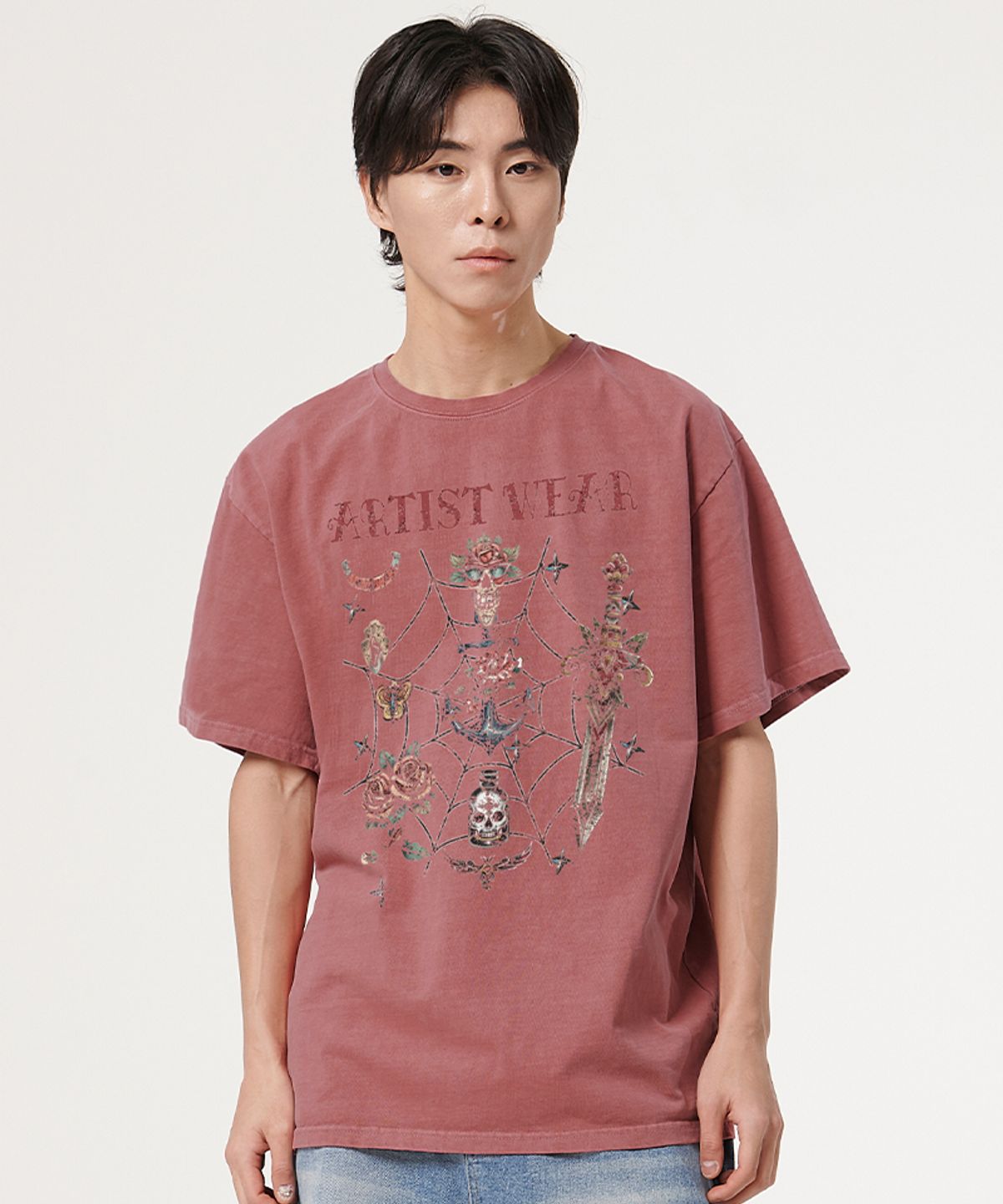 아티스트웨어(ARTISTWEAR) [ATW] 빈티지스쿨 피그먼트 반팔티