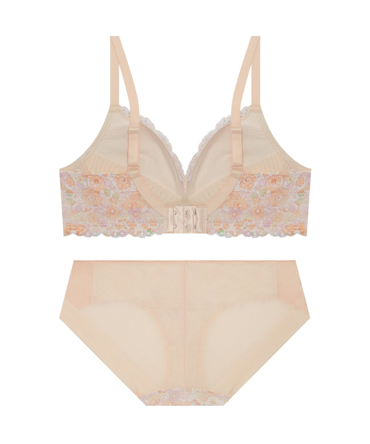 엘르이너웨어(ELLE INNERWEAR) 피치 가든 노와이어 브라 팬티 세트