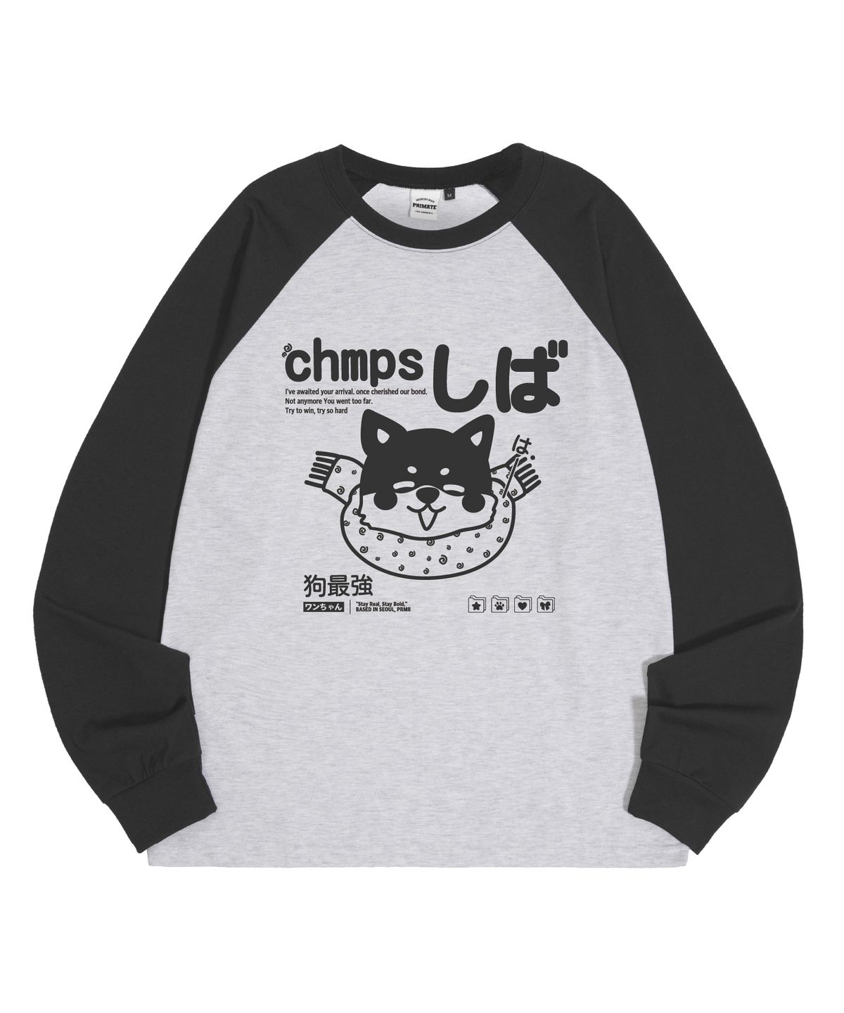 본챔스(BORN CHAMPS) [5 COLORS] CHMPS SHIBA 래글런 오버핏 롱 슬리브 B25ST35