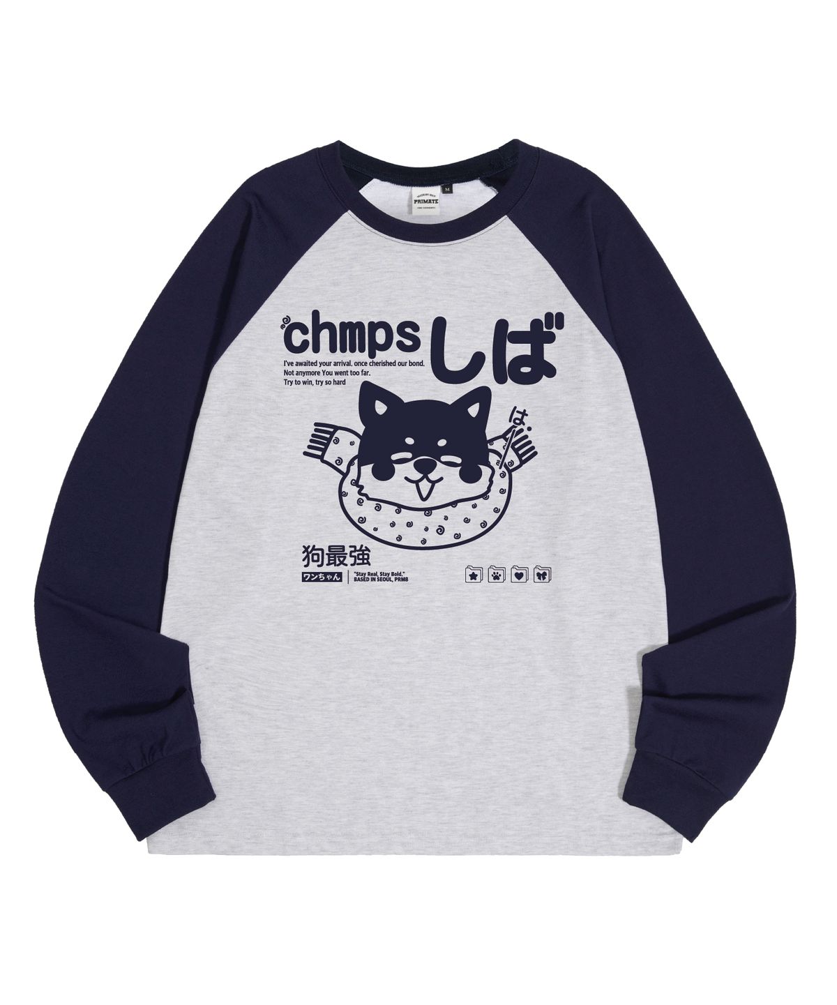 본챔스(BORN CHAMPS) [5 COLORS] CHMPS SHIBA 래글런 오버핏 롱 슬리브 B25ST35