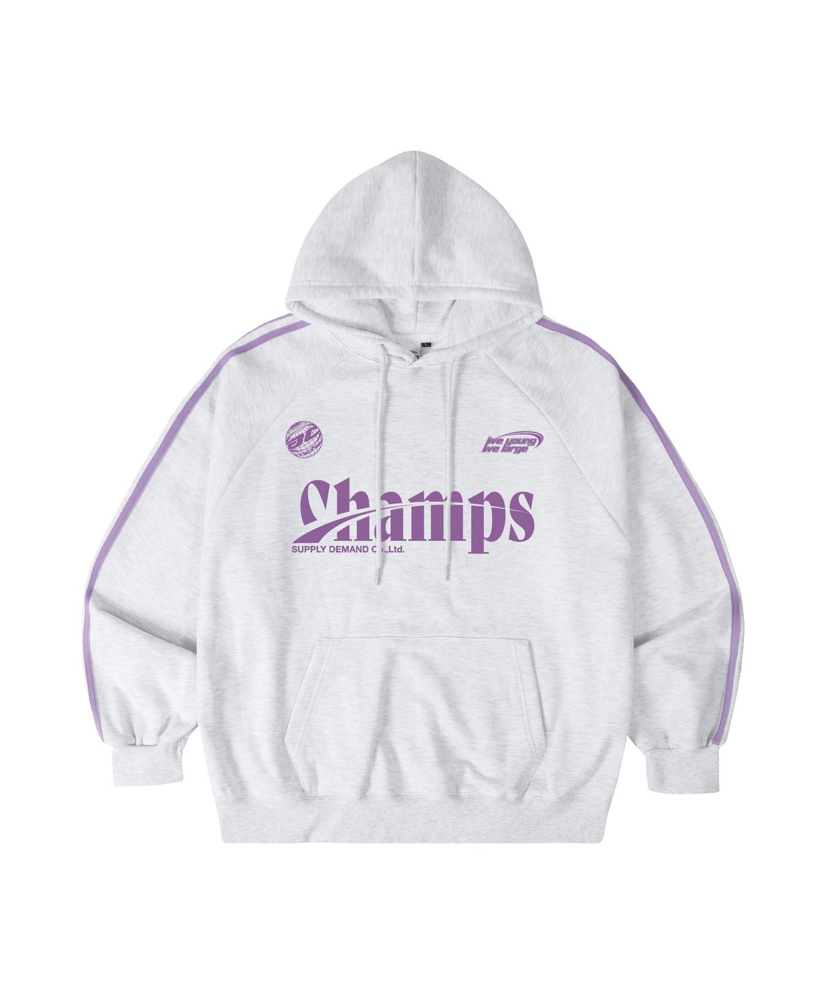 본챔스(BORN CHAMPS) [2 COLORS] CHMPS SPORTY LOGO 라인 오버핏 후드 티셔츠 B25ST31