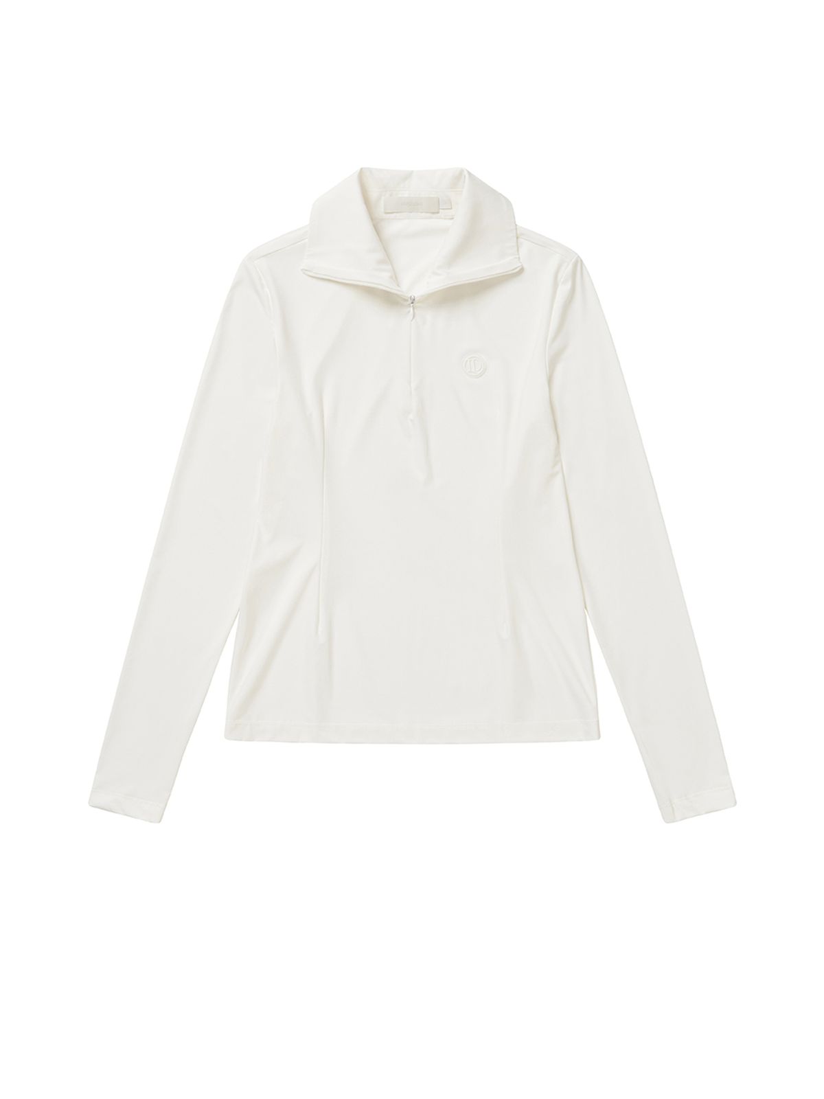 로드로아르(LORDLOAR) 쿨 슬림 지퍼 카라넥 티셔츠 WHITE