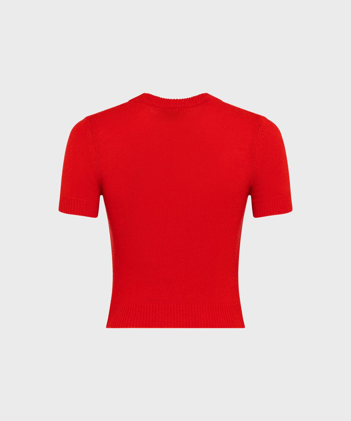 마린 세르(MARINE SERRE) (W) 클린 울 니트 크루넥 숏 슬리브 스웨터 레드 CLEAN WOOL KNIT CREWNECK SWEATER RED