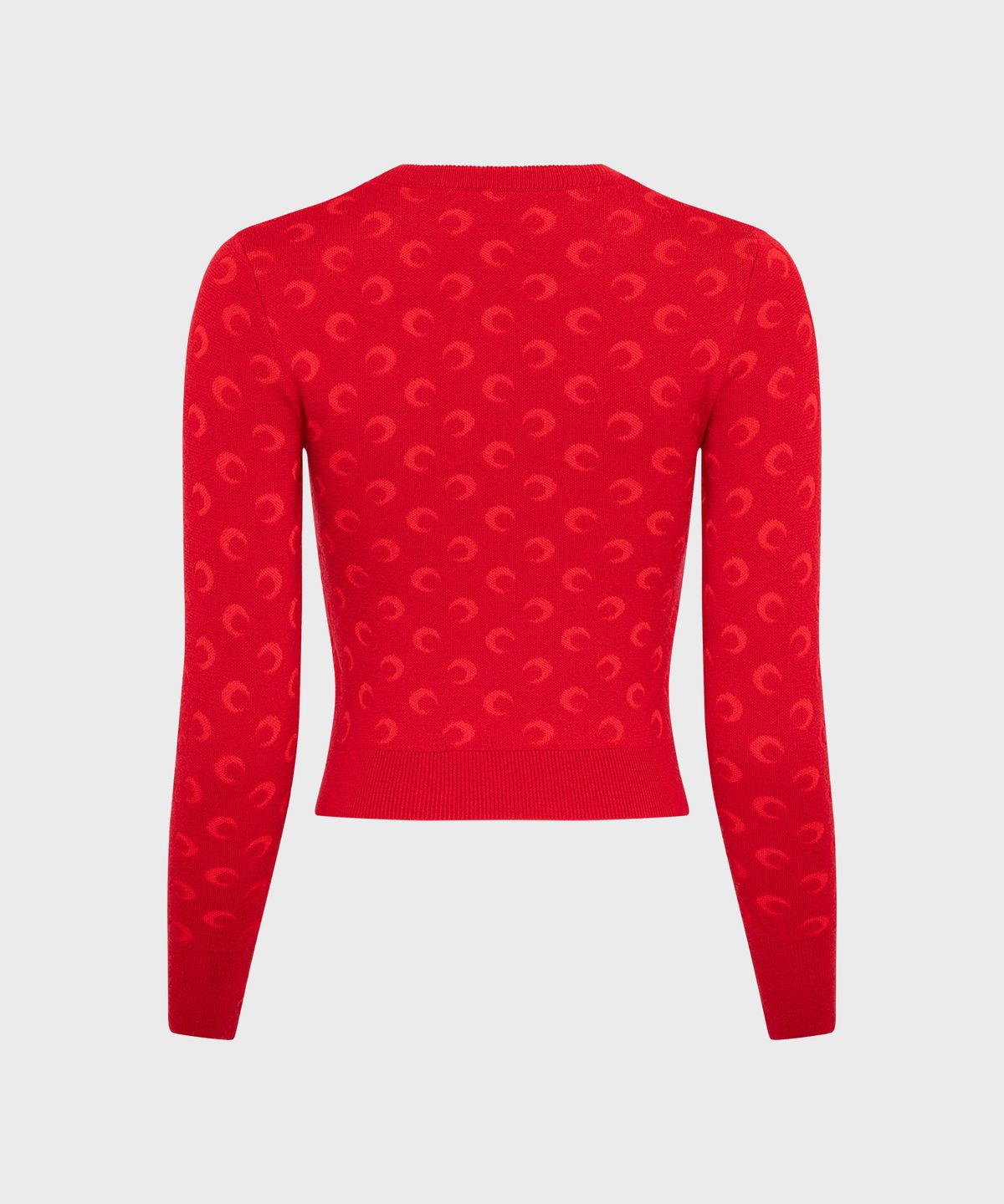 마린 세르(MARINE SERRE) (W) 문 자카드 니트 피티드 스웨터 레드 MOON JACQUARD KNIT FITTED SWEATER RED