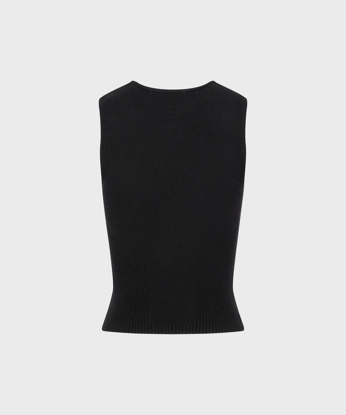 마린 세르(MARINE SERRE) (W) 문 주얼리 니트 오픈 넥 탑 블랙 MOON JEWELRY KNIT OPEN NECK TOP BLACK