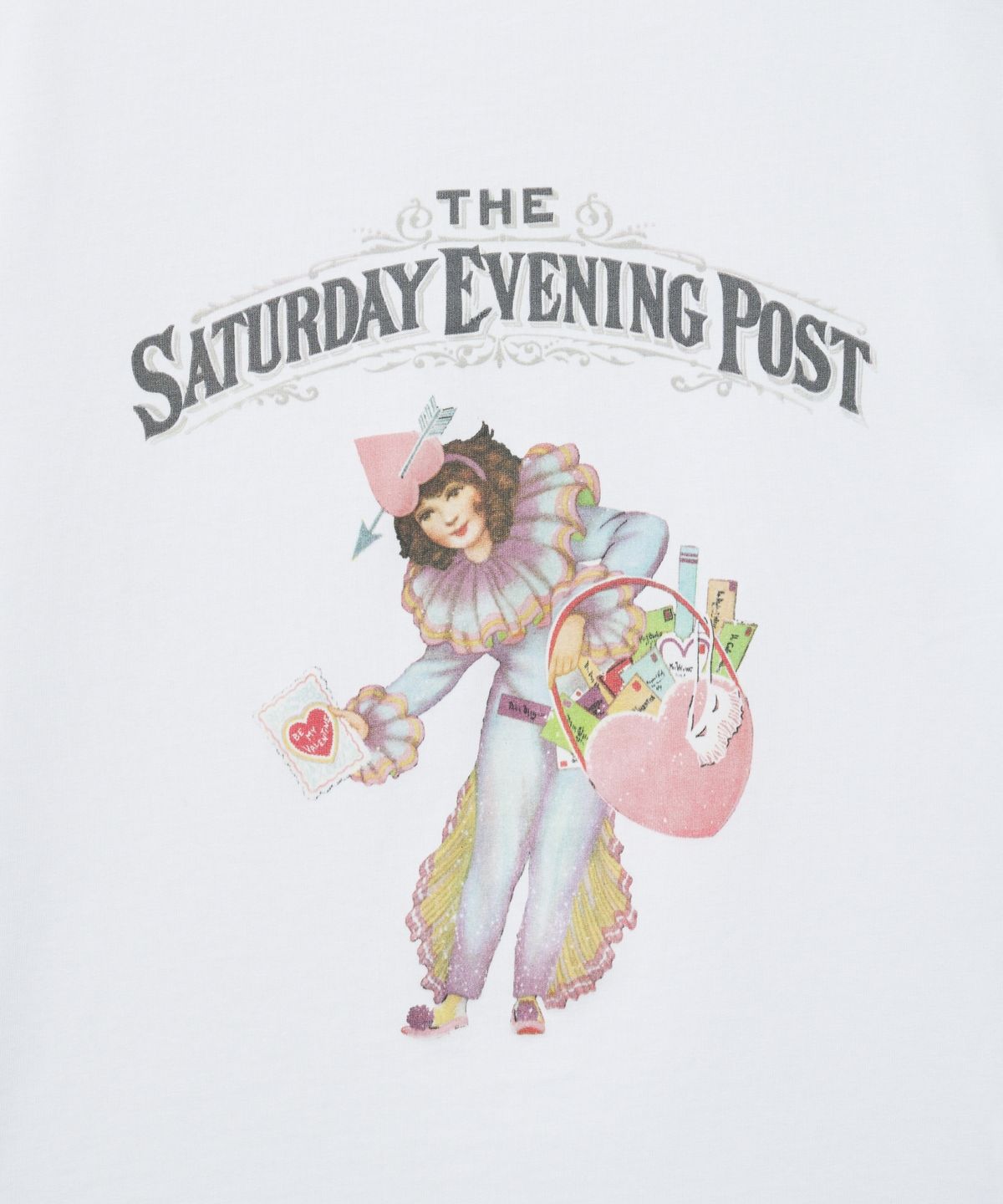 더 새터데이 이브닝 포스트(THE SATURDAY EVENING POST) Retro Heart T-Shirt_White