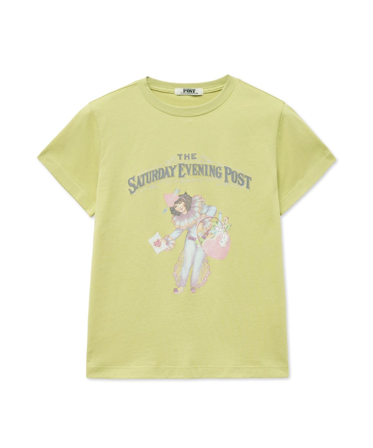 더 새터데이 이브닝 포스트(THE SATURDAY EVENING POST) Retro Heart T-Shirt_Lime