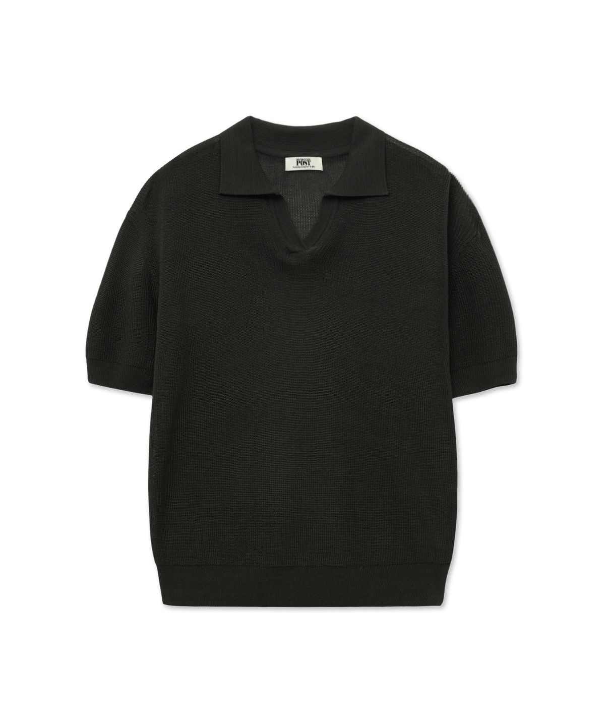 더 새터데이 이브닝 포스트(THE SATURDAY EVENING POST) Crop Polo Knit_Charcoal