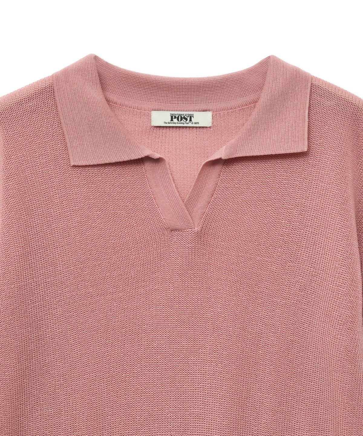 더 새터데이 이브닝 포스트(THE SATURDAY EVENING POST) Crop Polo Knit_Pink